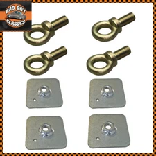 Seat Belt Harness Eye Bolts + Backing Mounting Plates 7/16 Thread UNF x4