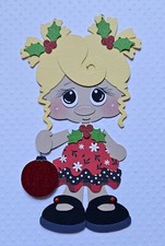 Ornament Girl Blonde Hair. Scrapbook, Card Making Paper Piecing