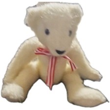 Russ Berrie Abercrombie Ivory Plush Bear Fuzzy Weighted Jointed Stuffed Animal