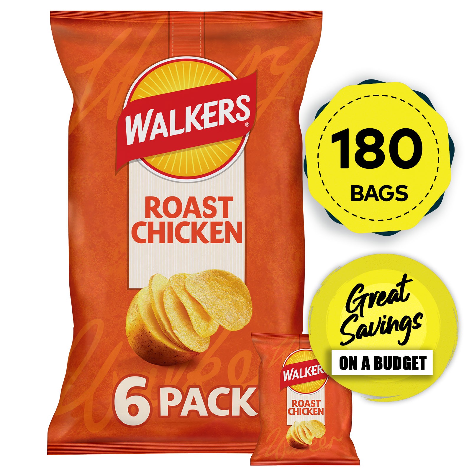 Walkers Crisps Roast Chicken Sharing Multipack 180 x 25g