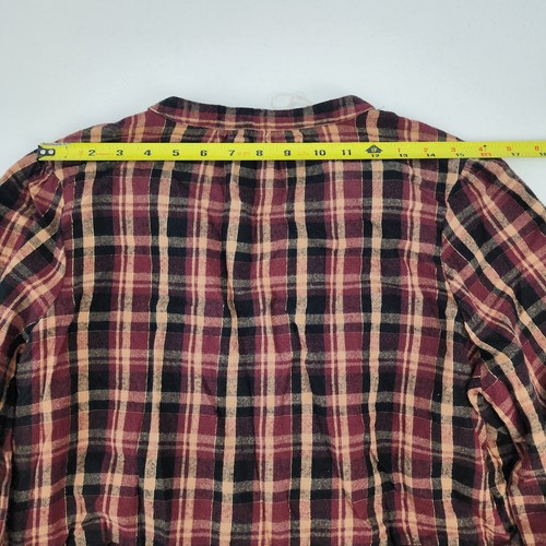 Time and Tru Womens Large 12-14 Plaid Flannel Shirt Dress Button Front w Pockets - Picture 7 of 14