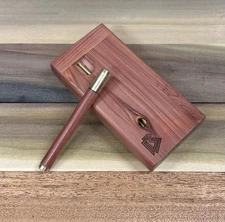 Aromatic Cedar Wood 4” Dugout Stash Box w Bat/One Hitter Pipe & Poker Set