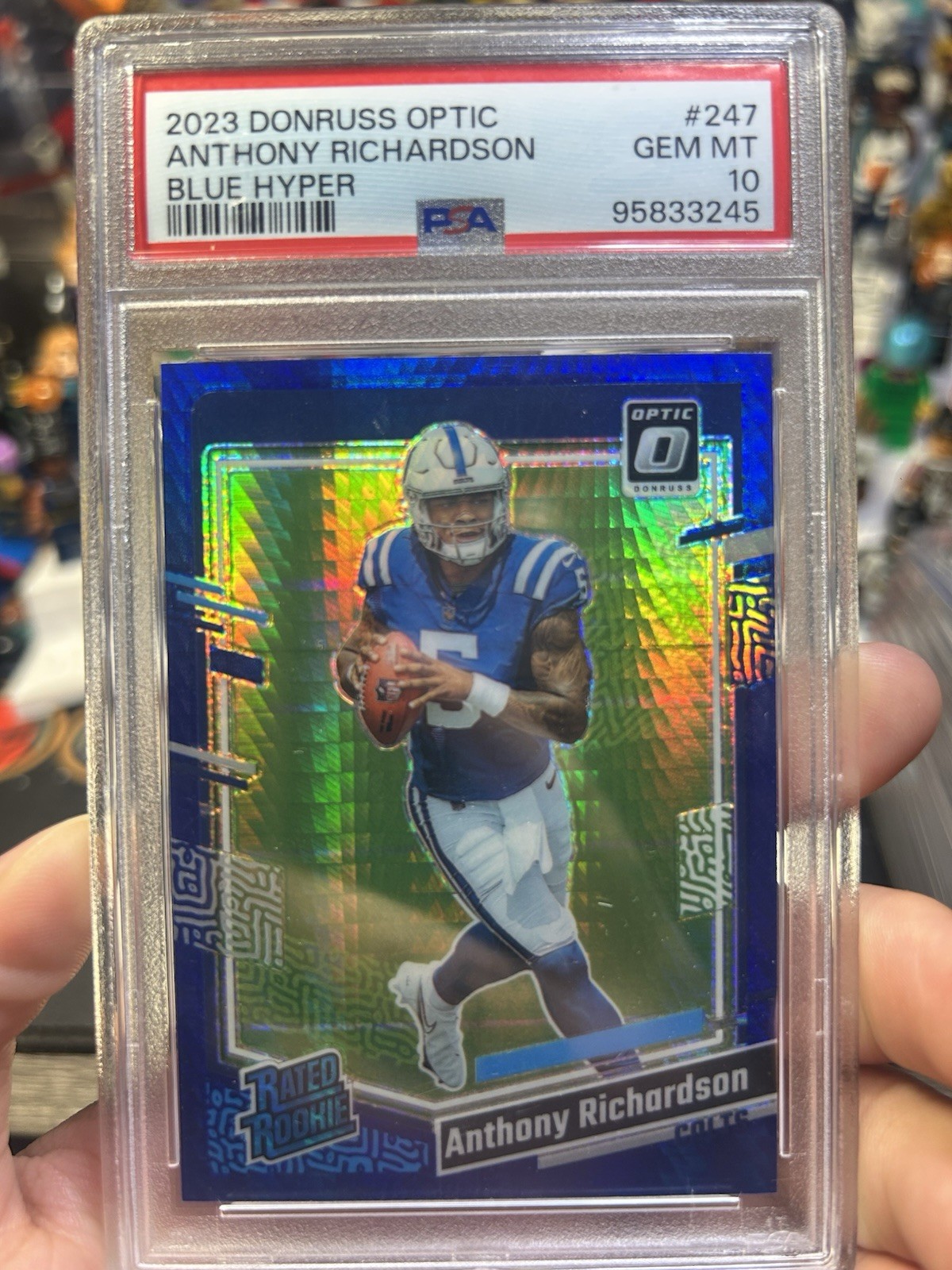 2023 Donruss Optic Anthony Richardson (RC) #247 PSA GEM MT 10 Blue Hyper