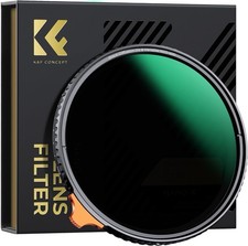 K F CONCEPT 55mm Black Diffusion Mist 1/4 Effect  Variable ND2-400 1-9 Stops 