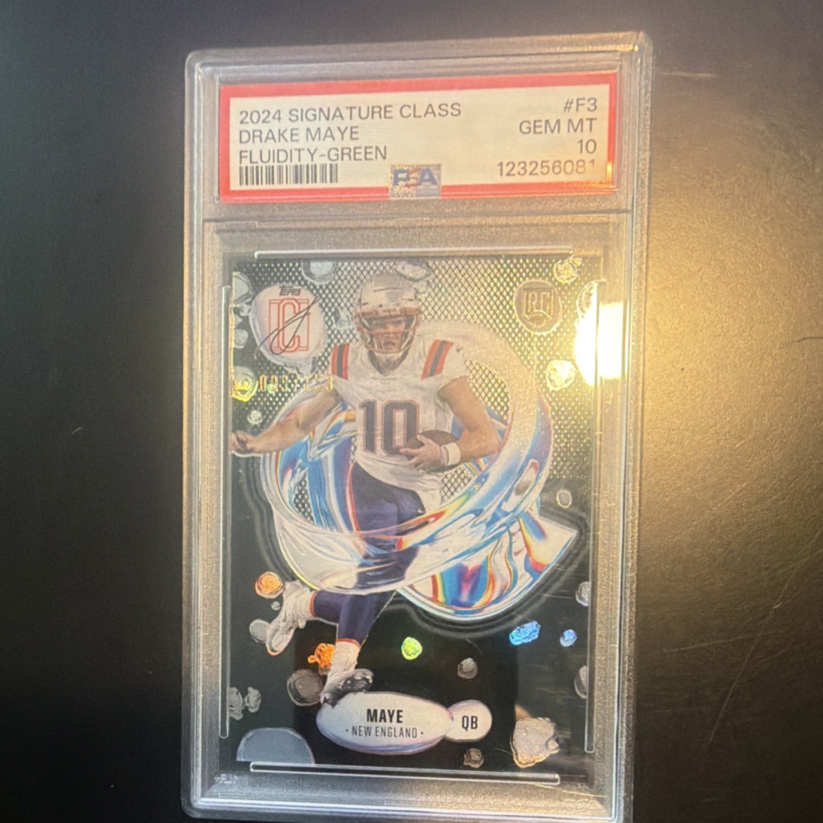 Drake Maye Topps Signature Class Fluidity #F3 Green