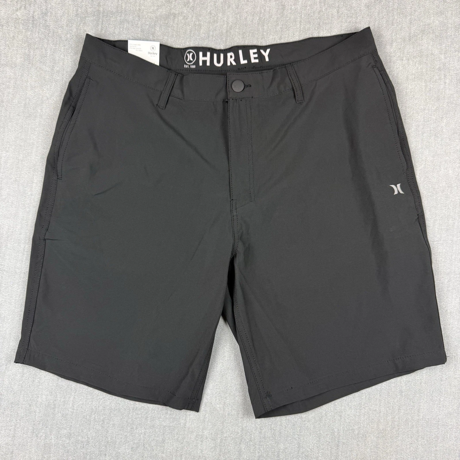 Hurley Hybrid Walk Short Mens 38 Black Chino Quick Dry Performance 9” Inseam NWT