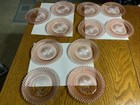 Vtg. Anchor Hocking MS. AMERICA PINK  5  3/4" Saucers Depression Glass Set -11