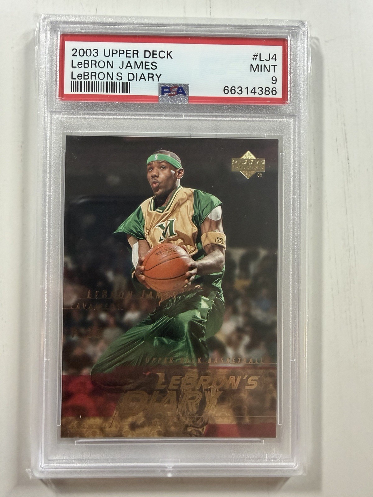 Upper Deck 2003-04 LeBron James LeBRON'S DIARY #LJ4 Rookie PSA 9 Cavaliers