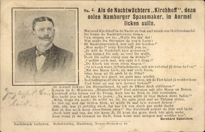 Ak Hamburg , Als de Nachtwächters Kirchhoff... Gedicht Bernhard... - 11525149