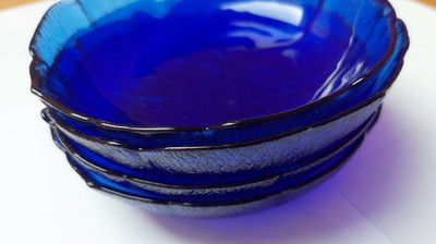4x LEONARDO Glasschalen blau Ø ca. 12 cm Dessertschalen Set