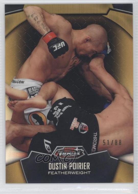2012 Topps Finest UFC Gold Refractor 51/88 Dustin Poirier #93 z9m