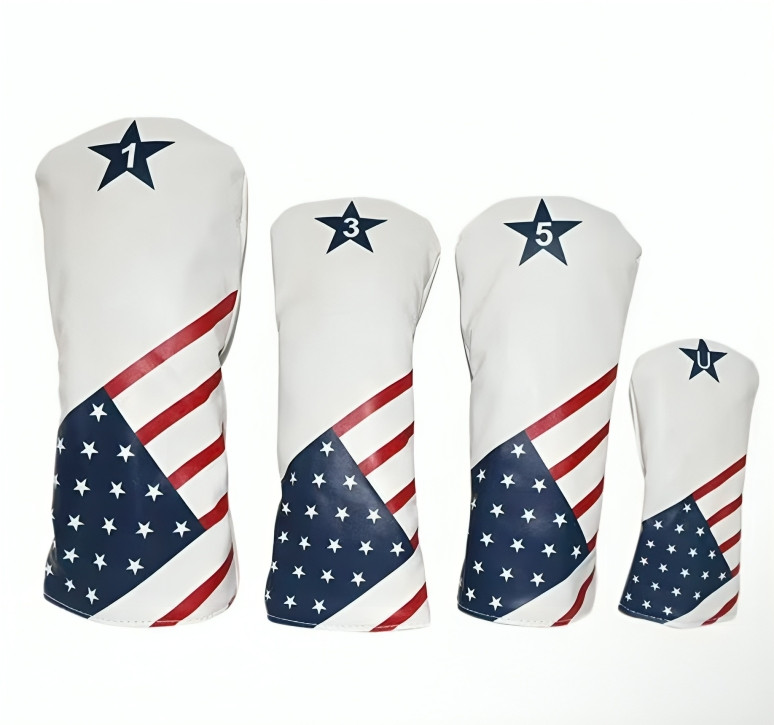 Wood Head Covers Set 4pcs Driver 1 3 5 Ut Hybrid Soft Lined Club Protectors