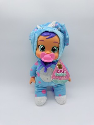 CRY BABIES Tiny Cuddles Doll TINA Blue TRICERATOPS Dinosaur Costume & Pacifier