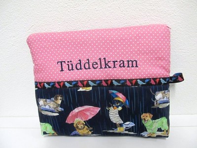 Kulturbeutel Kosmetiktasche   Tüddelkram Handmade  29x23x5 cm XXL Geschenk