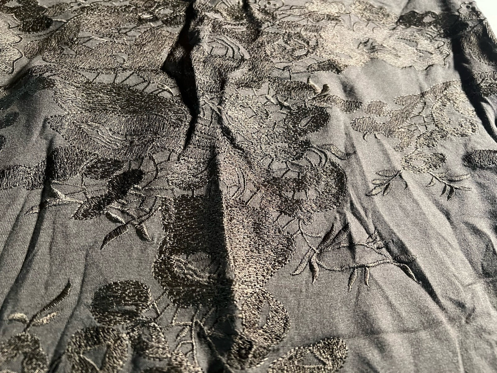 LOGO Lavish  Lace Bottom Tank W/ Lace 2X Stretch Lori Goldstein Dark Graphite