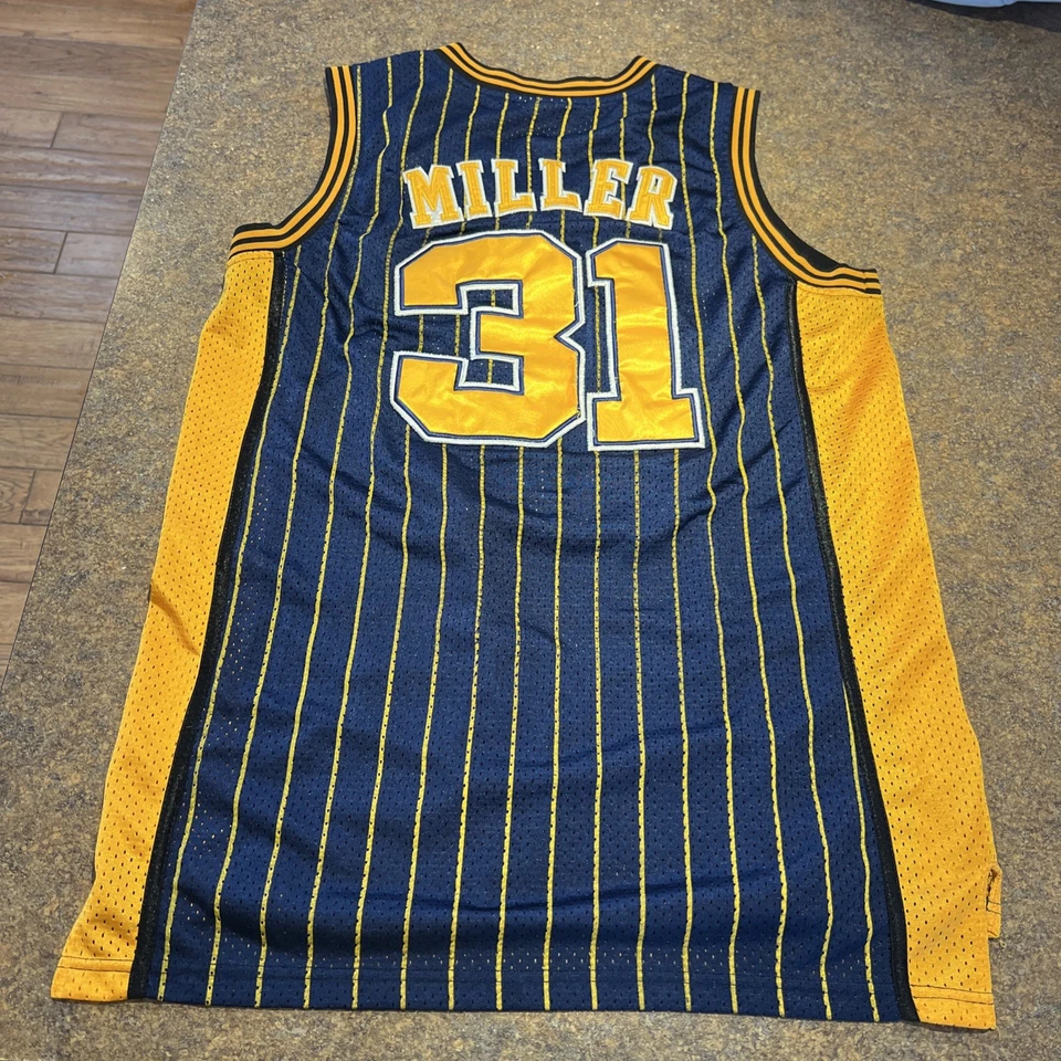 Reggie Miller (Adidas)-(Pacers)-(Jersey)-(Azul/Amarillo)-(Buen Estado.)-(M) Foto 2 de 4