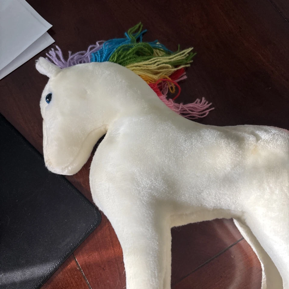 Vintage Starlite Rainbow Brite 12” Plush White Pony Horse Hallmark Mattel 1983 - Image 4 of 4