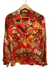 VALENTINO GARAVANI Long Sleeve Shirt 44 Silk RED
