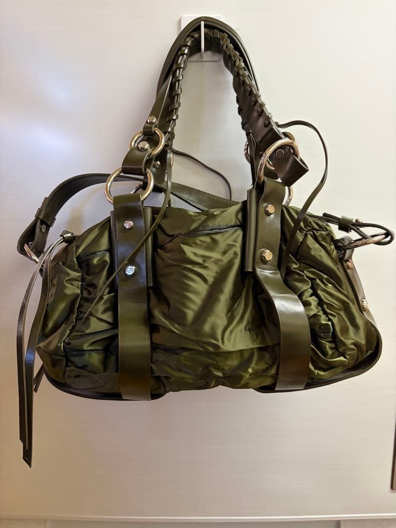 FRANCESCO BIASIA Shoulder bag nylon olive green Authentic From Japan