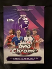 2026 Topps Chrome Premier League Blaster Box MINT Condition Bulk, 26 Cards