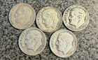 LOT OF 5 - 1952 ROOSEVELT DIMES 90% SILVER