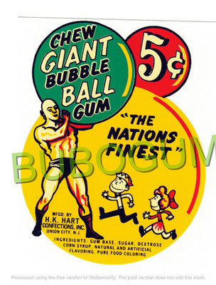 Giant Ball Gum 5c Water Transfer Decal for Your Gumball Machine-20% OFF-NOW $8