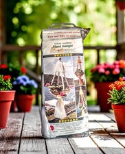 SUNYARN Macrame Plant Hanger KNIT Slipper CROCHET Kit Braided White Yarn DYI