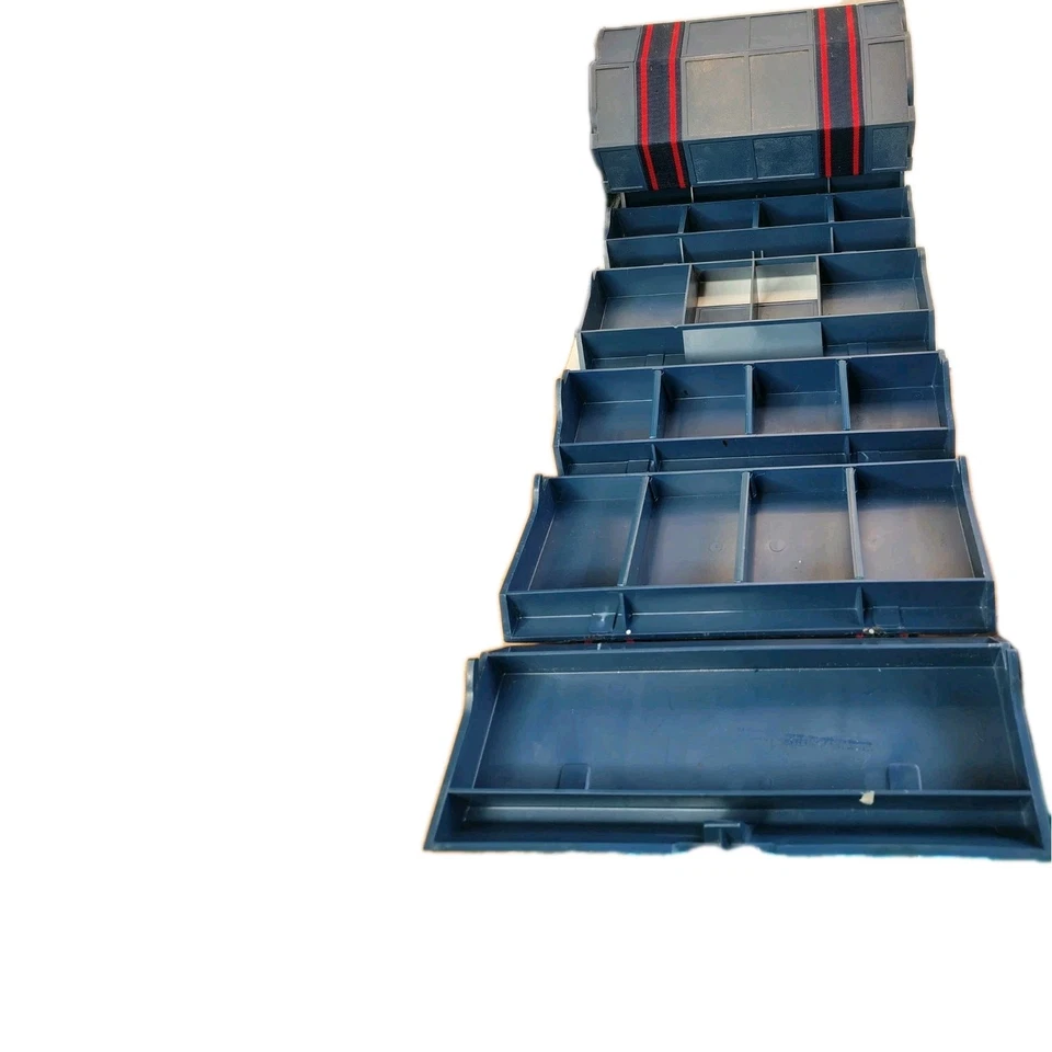 ROLYKIT Blue Roll-up Storage Box Case Large Size Fishing Sewing Parts Organizer - Image 4 of 4