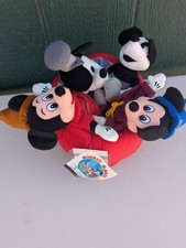 Disney Mickey Mouse Plush Bean Bag 70th Anniversary Set Vintage Beanies W Tag