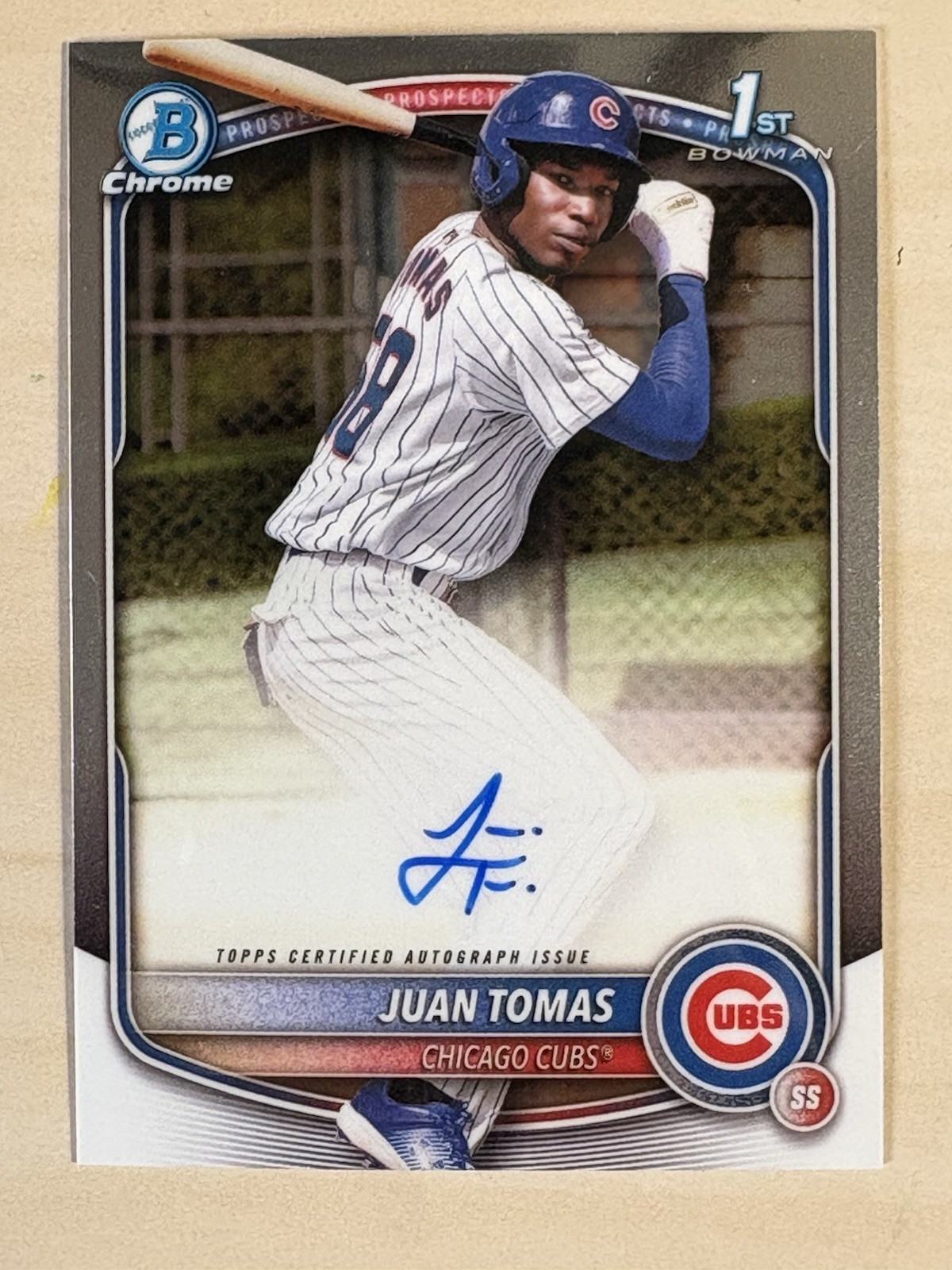 2025 Bowman Chrome Juan Tomas Auto 1st Prospect #CPA-JT Chicago Cubs Autograph