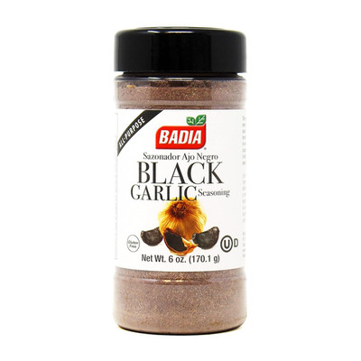 Badia Black Garlic Seasoning, 6 Oz   Rich, Savory & Umami Flavor for Meat