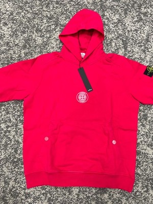 NEW Supreme Stone Island SS19 Hooded Sweatshirt Red Magenta XXL Art 6725601S3
