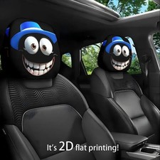 2x Halloween Headrest Cover Prank Horror Creepy Car Decor Seat Protector Scary