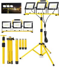 21000 LM LED Work Light with Stand, 3-Head Adjustable Portable Tripod Light w...