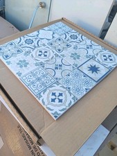 14 Sheets -Blue/White Deco Mosaic Tile 11x11 Talavera Look.SB63 Mindful Sequence