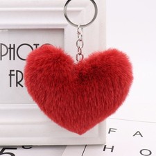 Colorful Heart Shaped Plush Keychain for Bags and Keys Lightweight and Cute