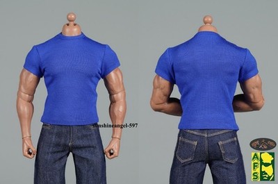 AFS 1/6 Male T-shirt Short sleeves For 12'' Worldbox AT027/M34/35 Muscle Body