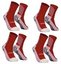 Soccer Grip Socks Anti-Slip Performance Socks for Boys Girls One Size Red