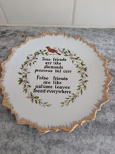 Vintage Decorative Gold Trimmed True Friends Wall Hanging Plate