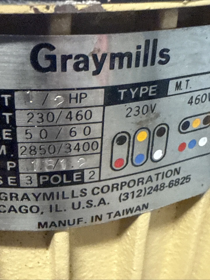 NEW GRAYMILLS IMV50-F RECIRCULATING PUMP 1/2HP 230/460V IMV50F - Image 3 of 4