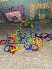 Vintage Kids II Plush Rattler Baby Connection Butterfly Bright Colors Chain Link