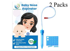 PLUSQMED Baby Nasal Aspirator Mucus Sucker with 24 Hygiene Filters 2 - Pack