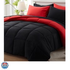 King Size Comforter Set 7 Pieces, Reversible Bed in a Bag King Size,Lightweig...