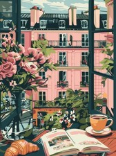 Paint by Numbers for Adults Beginner, Flower Window Scenery Paint by Number K...