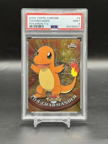 2000 TOPPS CHROME POKEMON T.V. #4 CHARMANDER PSA 9