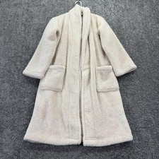Pottery Barn Robe Womens Small Beige Fleece Belted Long Plush Winter Lounge