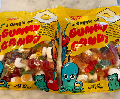 2 Pack Trader Joe's A Gaggle of Gummy Candy 14 Oz Each bag MIXED Gummies
