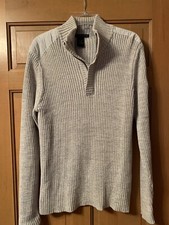 Calvin Klein Jeans Men  s Sweater Jumper 100 Cotton Sz L Gray Thick And Warm
