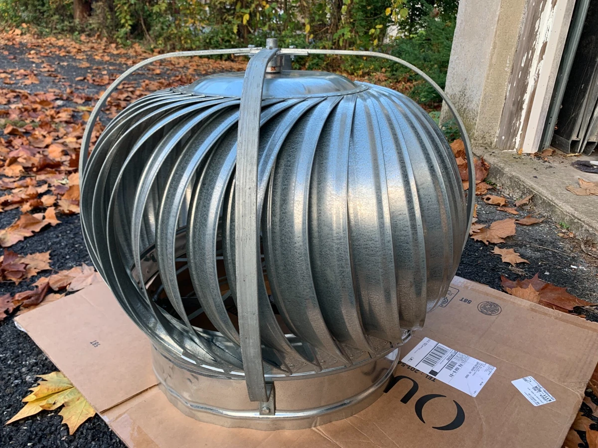 20u0026#034; Collar Wind Driven Roof Turbine Ventilator Galvanized Steel  25X25X28 | eBay