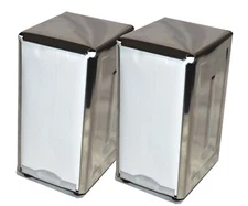 2 -TableCraft  Napkin Dispenser 221 Chrome Full-Size Double Sided Modern Vintage